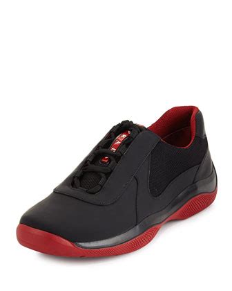 prada punta ala high top suede|Prada Punta Ala Leather Sneaker, Black/Red .